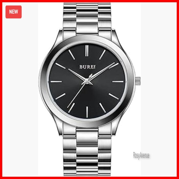Stainless Steel Analog Quartz Watch Waterproof Business Casual Fashion